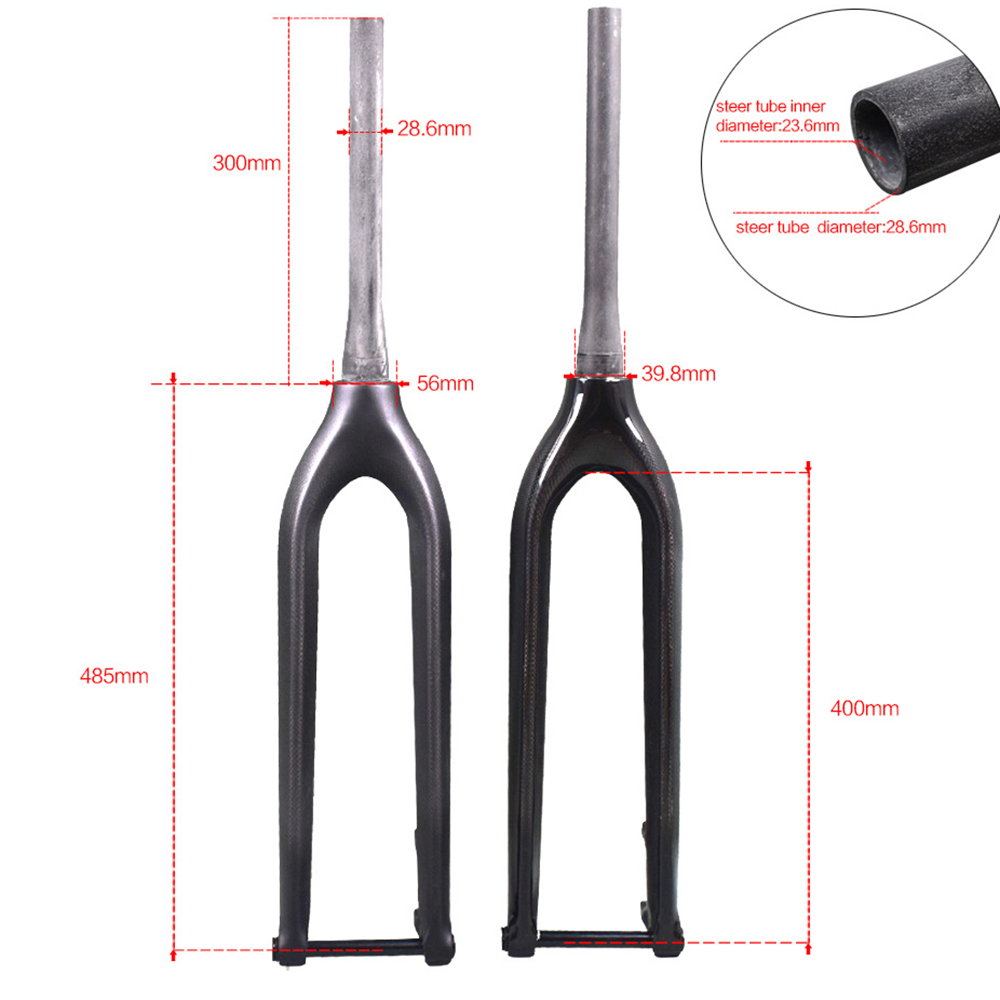 carbon 29er fork size details