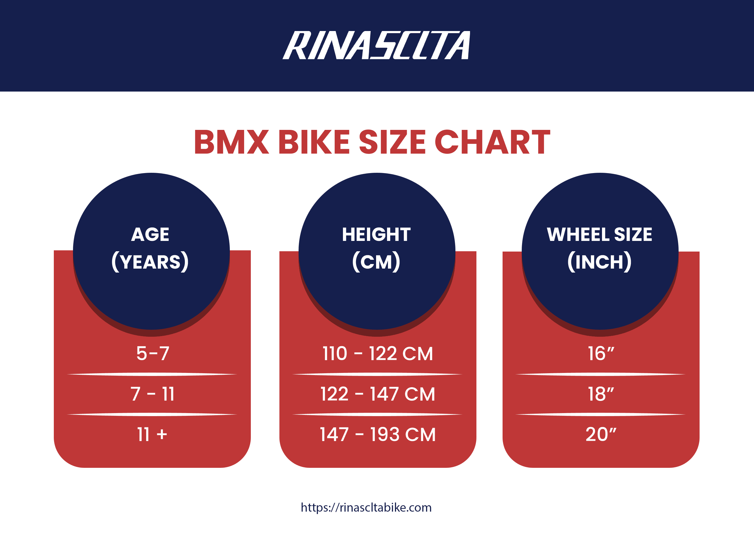 bmx bike size chart