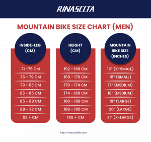 men's mountain bike size chart