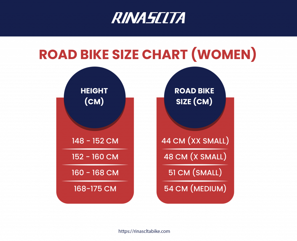 women road bike size chart