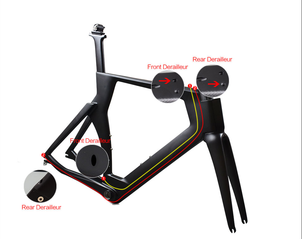 Rinasclta 2020 Triathlon(TT) carbon bike frame Cable route 01