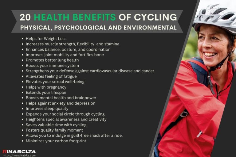 20 Health Benefits of Cycling list
