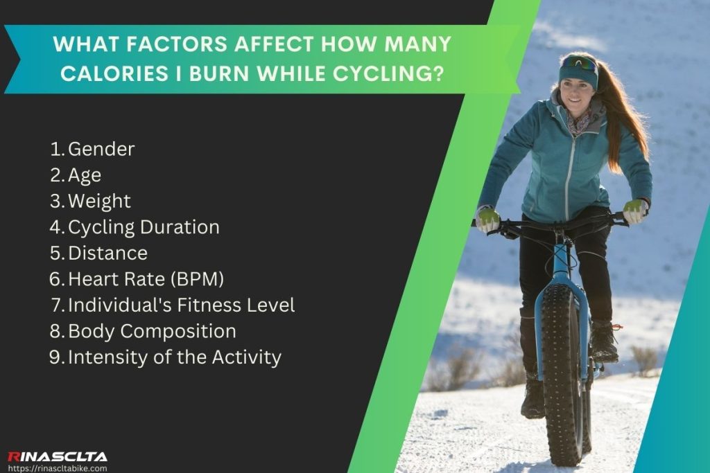 What factors affect how many calories I burn while cycling