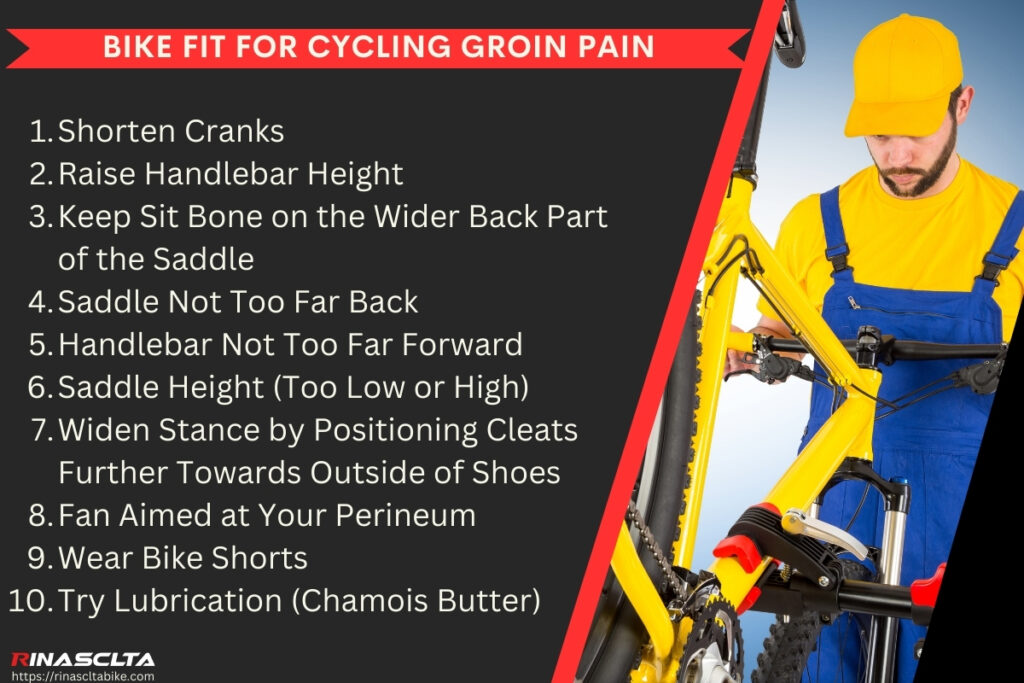 Bike fit for groin pain from cycling