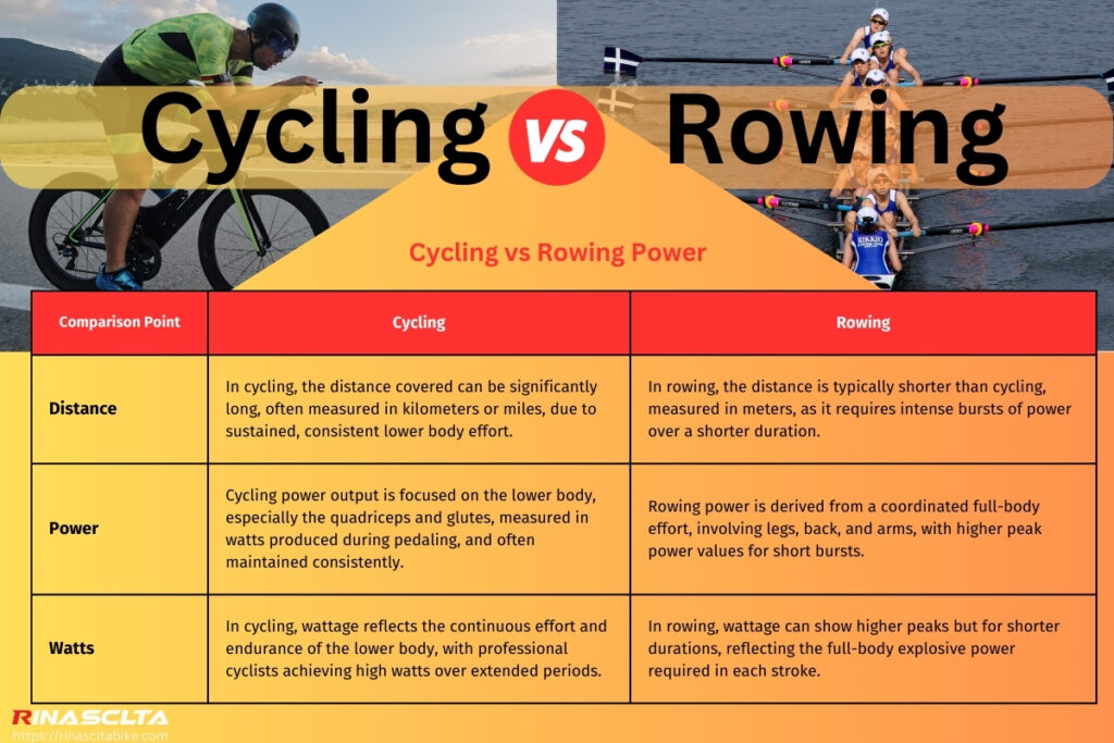 Cycling vs Rowing Power