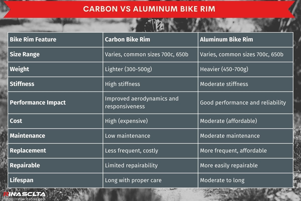 Carbon vs aluminum bike rim