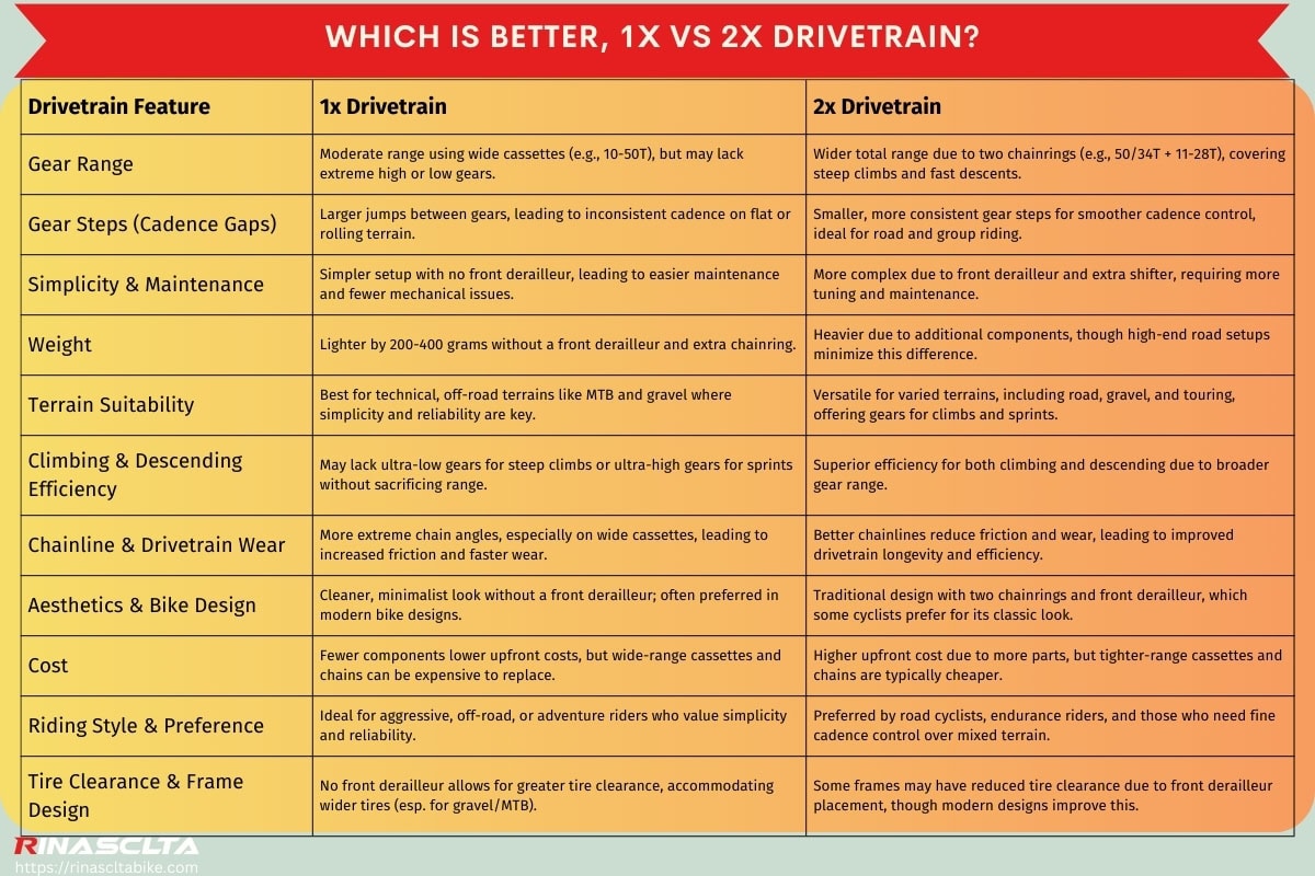 Which is better, 1x vs 2x drivetrain