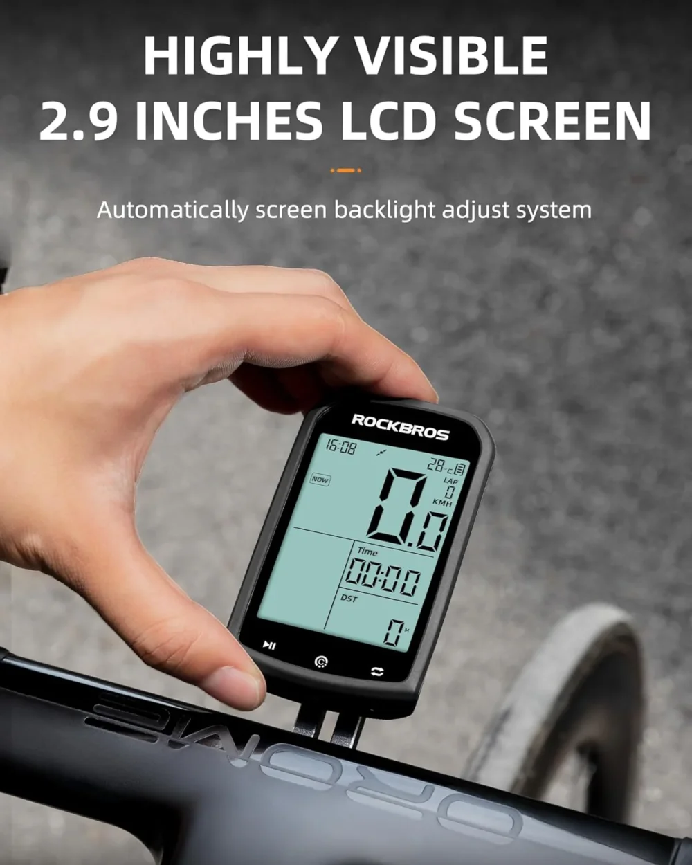 Rockbros M1 bike wireless computer GPS 2.9 inch LCD backlight auto screen