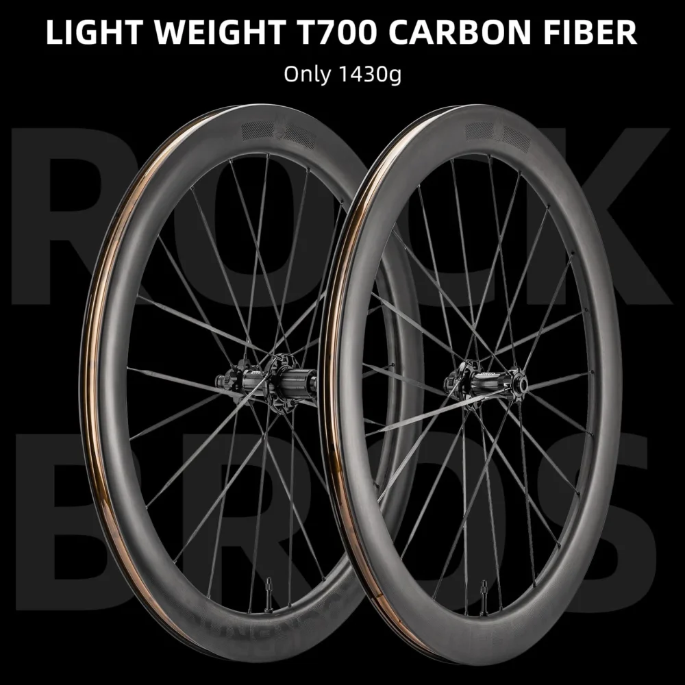 Rockbros carbon fiber ratchet hub wheelset carbon spokes lightweight