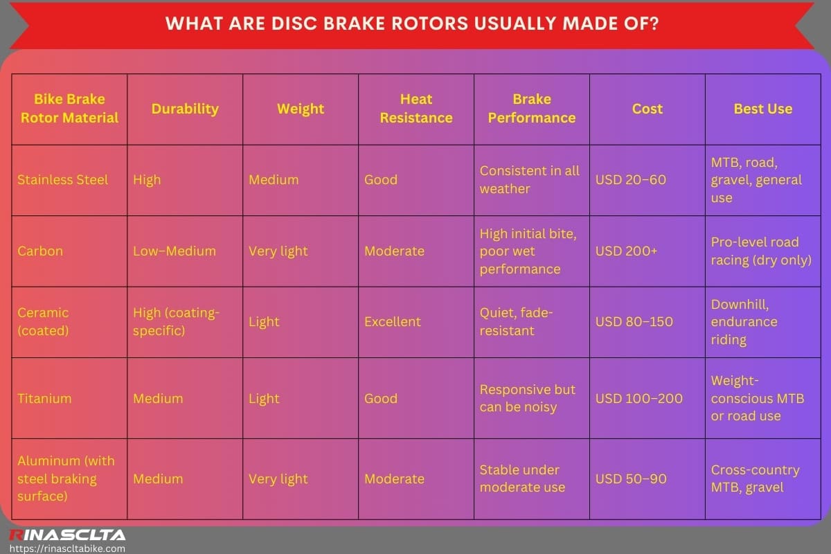 Bike brake rotors: definition, types, how to choose and maintain What are disc brake rotors usually made of