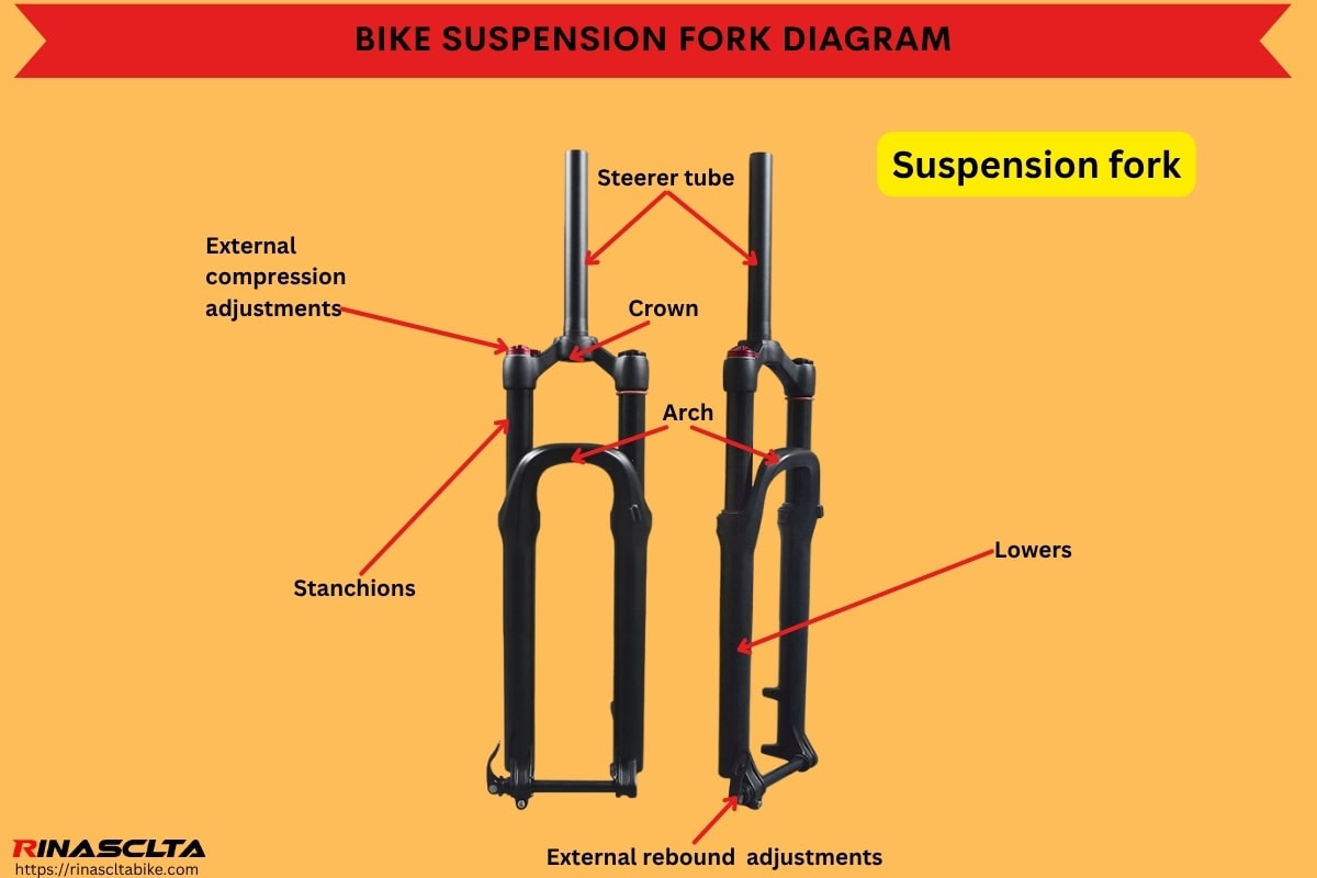 Bike suspension fork: definition, types, how to choose and maintain Bike suspension fork diagram
