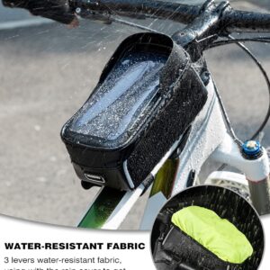 ROCKBROS Waterproof Bike Frame Bag for Phones 1.6L water resistant fabric cover