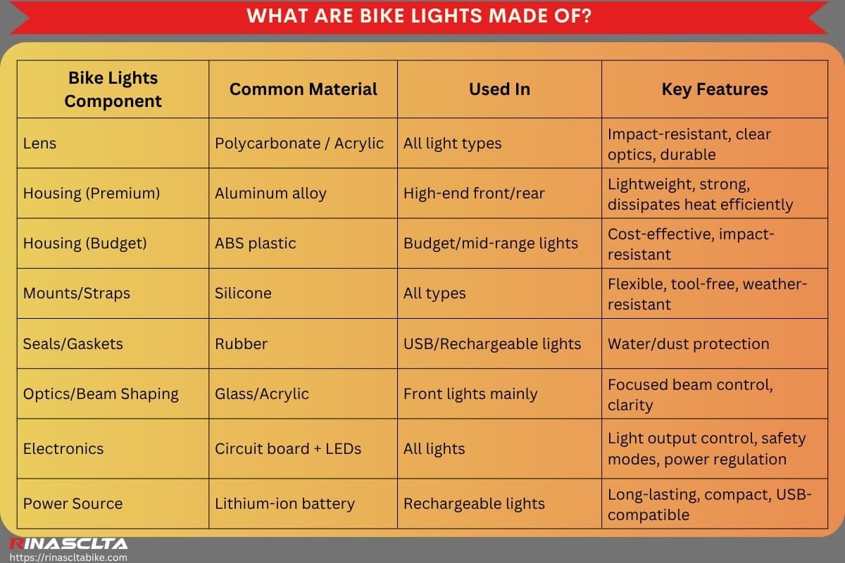 Bike lights: definition, types and how to choose What are bike lights made of