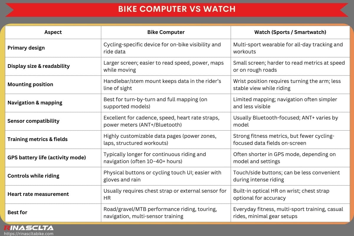 Bike computer: definition, types and how to choose Bike computer vs watch