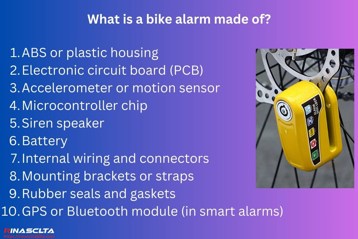 What is a bike alarm made of