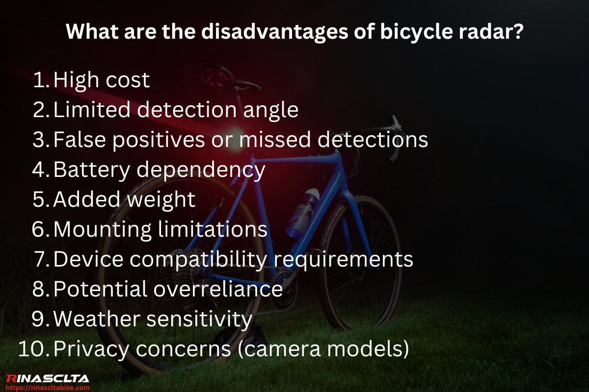 What are the disadvantages of bicycle radar