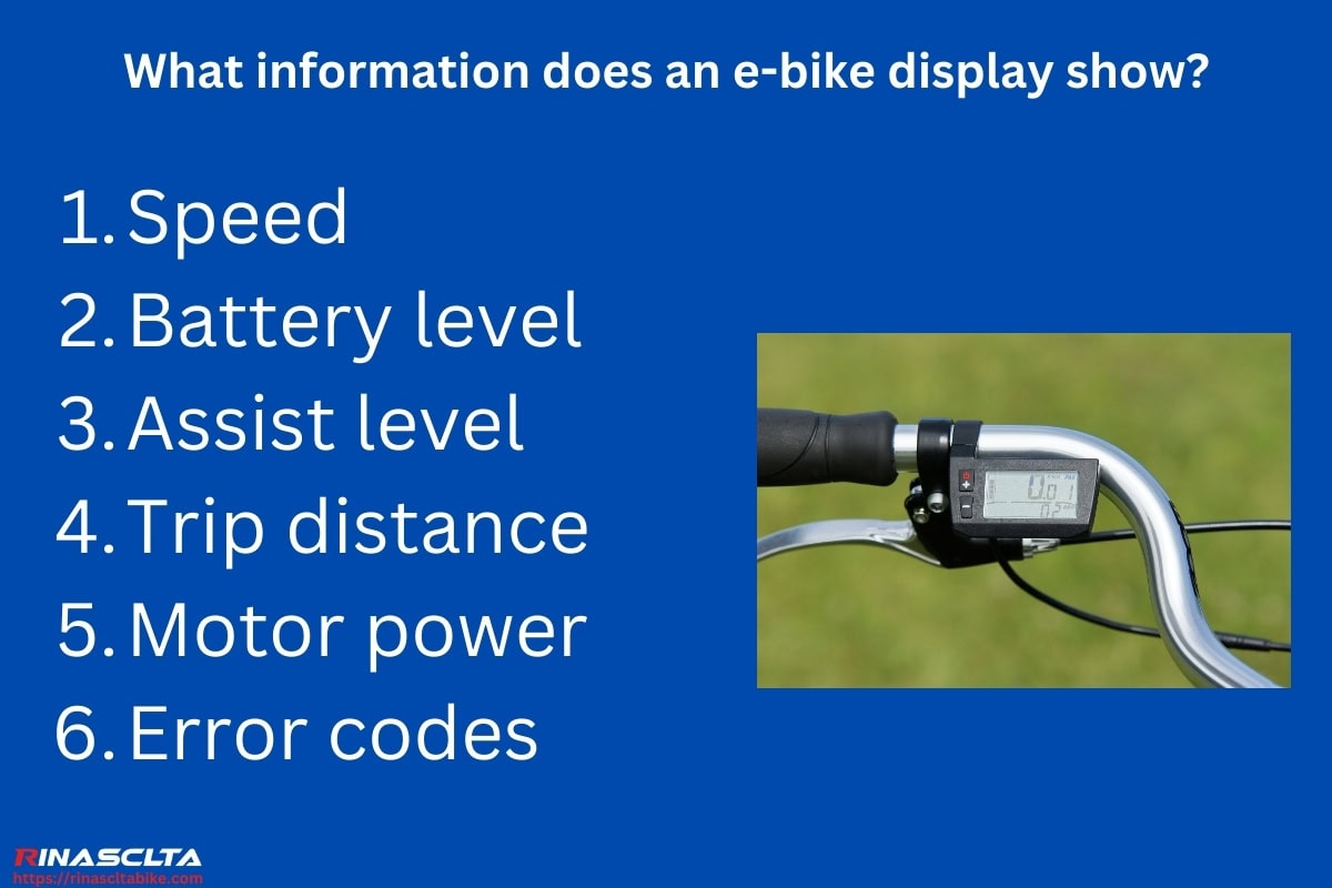 What information does an e-bike display show
