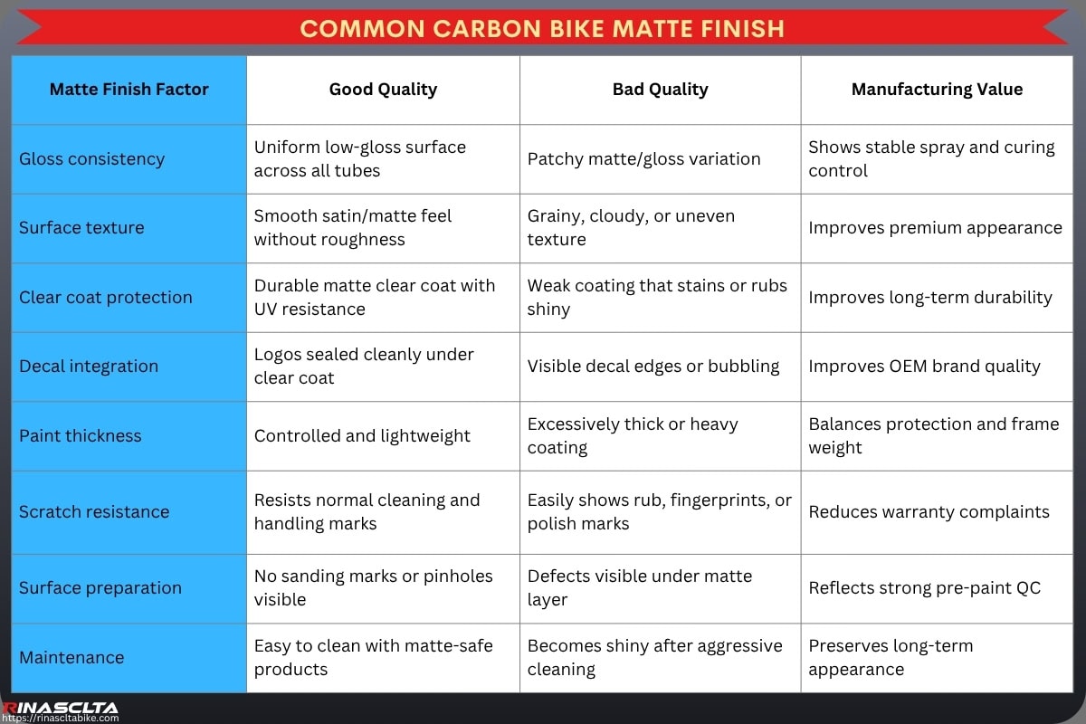 Carbon Bike Paint & Finish: process, options, OEM and quality control Common Carbon Bike Matte finish