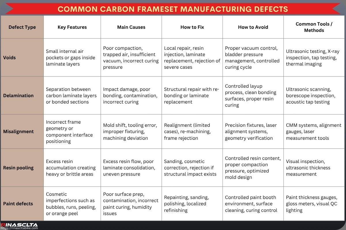Carbon Bike Frameset Quality Control & Testing: workflow, common defects, testing and standards Common Carbon Frameset Manufacturing Defects