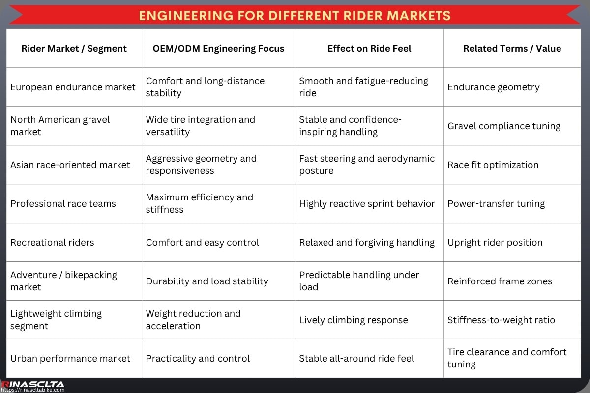 Bike Frame Engineering & Ride Feel: How Carbon Frame Design Influences Performance Engineering for different rider markets