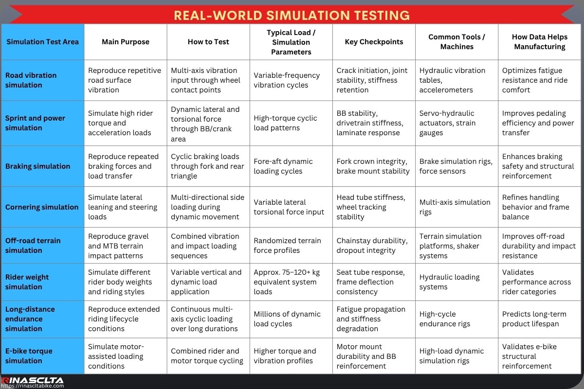 Carbon Bike Frameset Quality Control & Testing: workflow, common defects, testing and standards Real-world simulation testing