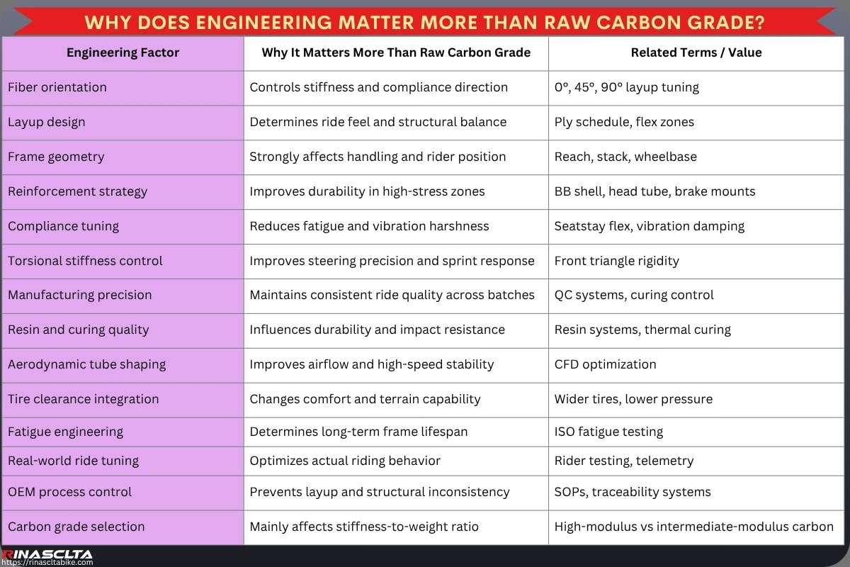 Bike Frame Engineering & Ride Feel: How Carbon Frame Design Influences Performance Why does engineering matter more than raw carbon grade