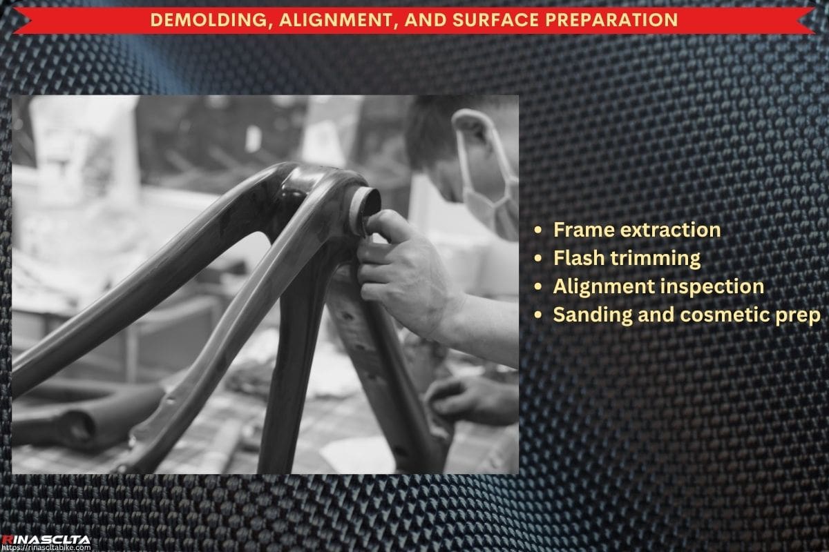 Carbon Bike Frame Manufacturing Process: How Modern Carbon Bicycle Frames Are Made Demolding, Alignment, and Surface Preparation