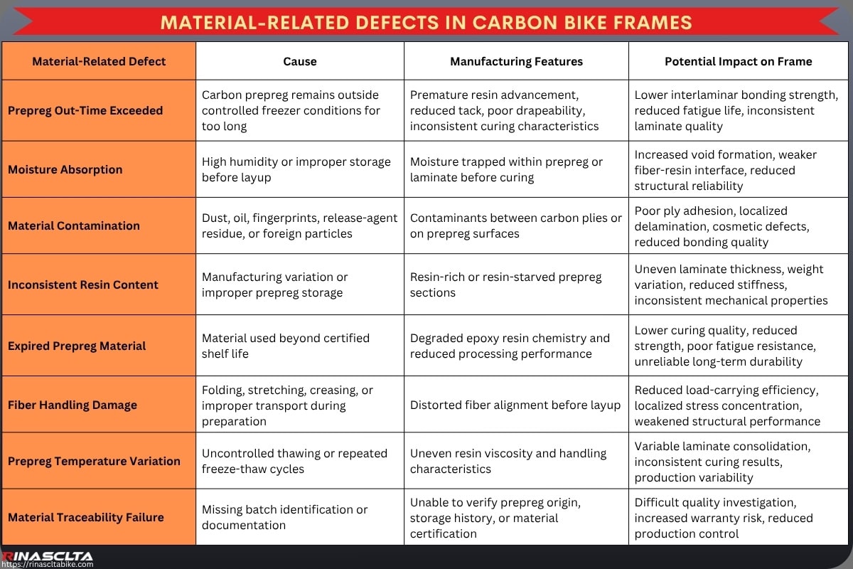 Carbon Frame Inspection & Defect Prevention Material-related defects in Carbon Bike Frames
