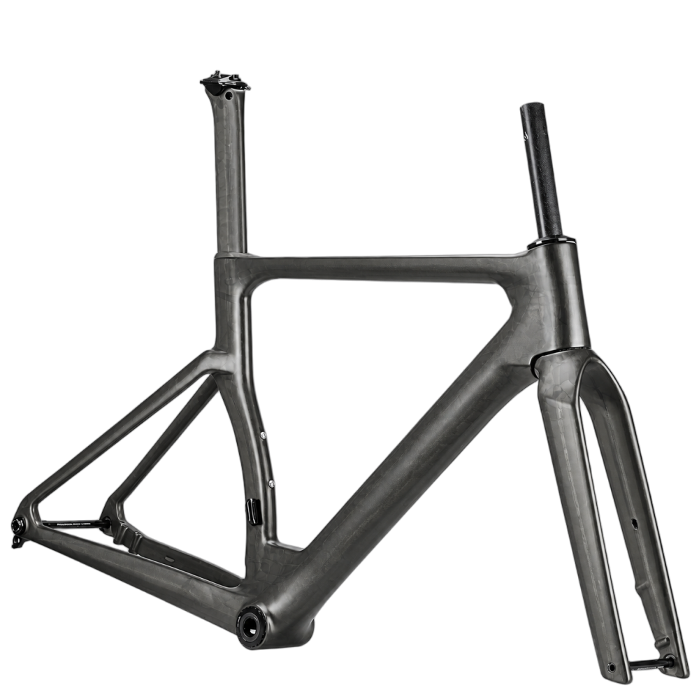Rinasclta X-AERO road bike frameset raw carbon finish