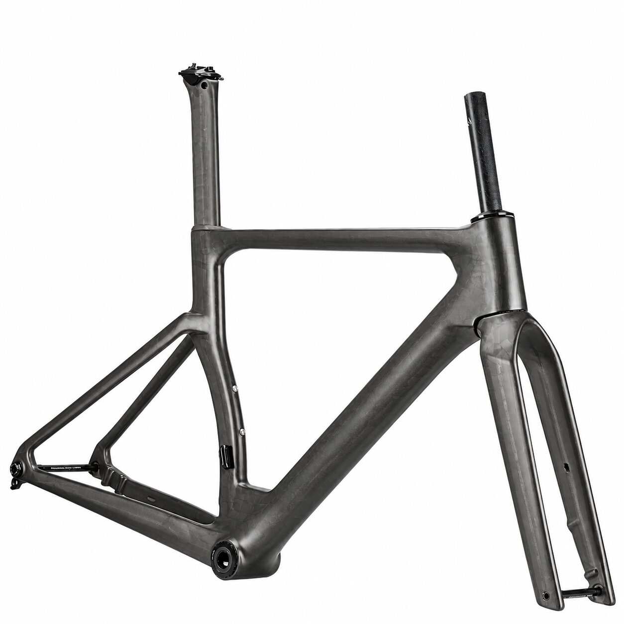Rinasclta X-AERO Frameset | Carbon Aerodynamic Bike Disc Brake Frameset | T47+ UDH Rinasclta X-AERO road bike frameset raw carbon finish